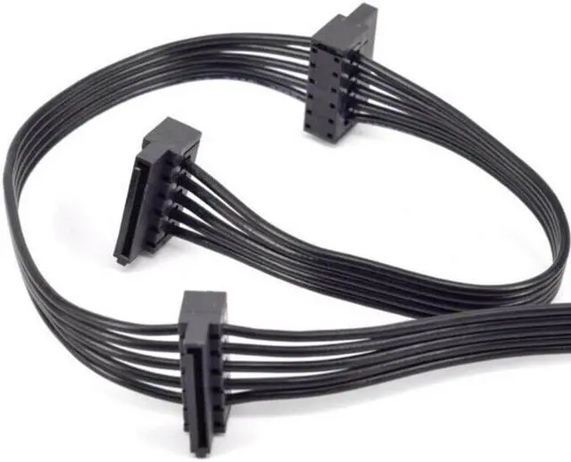 Alt view image 2 of 2 - PCI-E 6 Pin 1 to 3 SATA SSD Power Supply Cable EVGA 1000 GQ 80+ GOLD 1000W