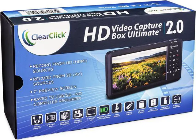 Alt view image 3 of 6 - ClearClick HD Video Capture Box Ultimate 2.0 (Second Generation) - Capture and Stream Video from HDMI, RCA, VHS, VCR, DVD, Camcorders, Hi8