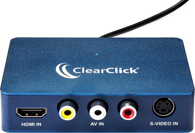 ClearClick Video to USB 1080P Audio Video Capture & Live Streaming Device -  Input HDMI, AV, RCA, S-Video, VCR, VHS, Camcorder, Video8, Hi8, DVD, Gaming  Systems - USB-C Plug & Play 