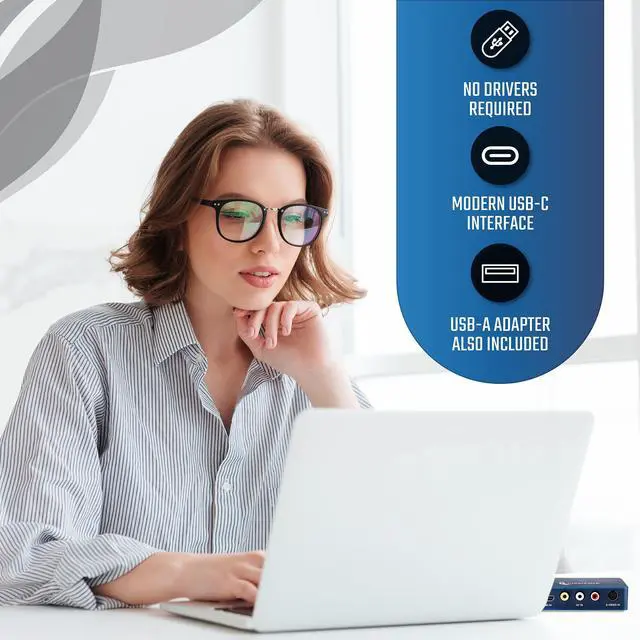 Alt view image 3 of 7 - ClearClick Video to USB 1080P Audio Video Capture & Live Streaming Device - Input HDMI, AV, RCA, S-Video, VCR, VHS, Camcorder, Video8, Hi8, DVD, Gaming Systems - USB-C Plug & Play