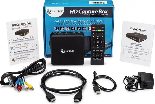 Alt view image 7 of 7 - ClearClick HD Capture Box Platinum - Capture and Stream Video from HDMI, RCA, AV, VGA, YpbPr, VHS, VCR, DVD, Camcorders, Hi8