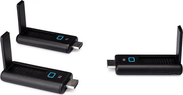 Main image of ClearClick Present+Share Mini - Wireless Presentation System for Laptops, PC, HDMI, Smartphones, & TV or Projector (2 Transmitter, 1 Receiver Kit)