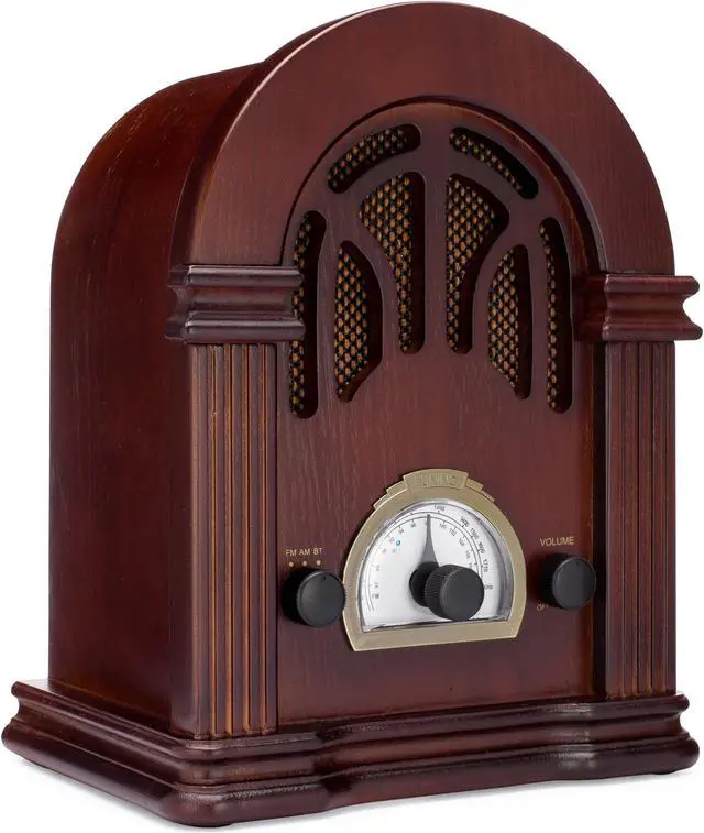 Alt view image 2 of 6 - clearclick Retro AMFM Radio with Bluetooth - classic Wooden Vintage Retro Style Speaker