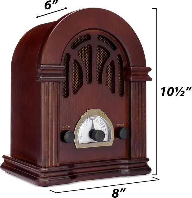 Alt view image 6 of 6 - clearclick Retro AMFM Radio with Bluetooth - classic Wooden Vintage Retro Style Speaker