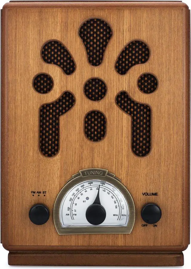 Alt view image 2 of 5 - ClearClick Classic Vintage Retro Style AM/FM Radio with Bluetooth - Handmade Wooden Exterior