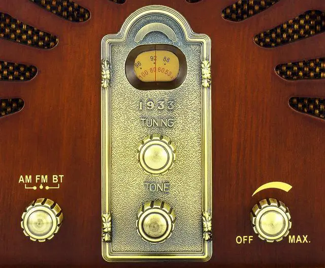 Alt view image 6 of 6 - ClearClick Classic Vintage Retro Style AM/FM Radio with Bluetooth - Handmade Wooden Exterior