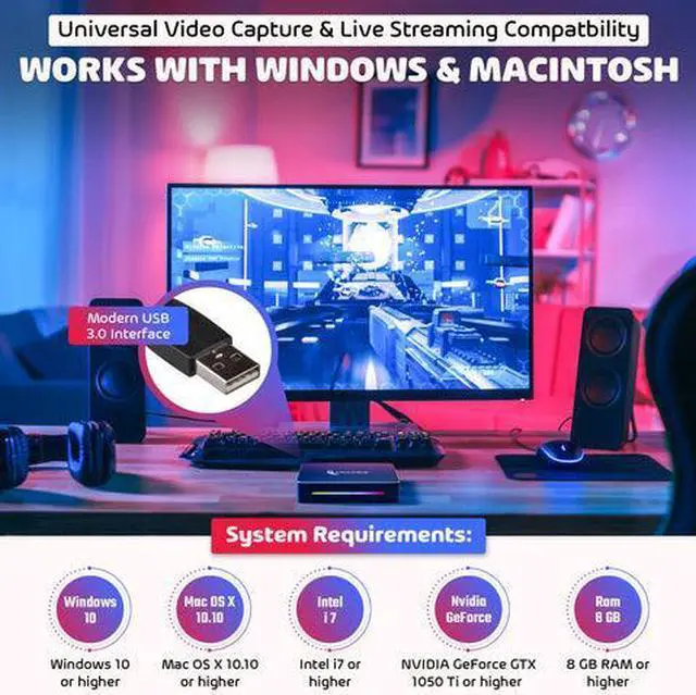 Alt view image 6 of 6 - ClearClick 4K HD Video Capture Box Extreme - Capture & Live Stream HD Video - True 4K60 Recording - HDMI Input & Pass Through - USB Plug & Play