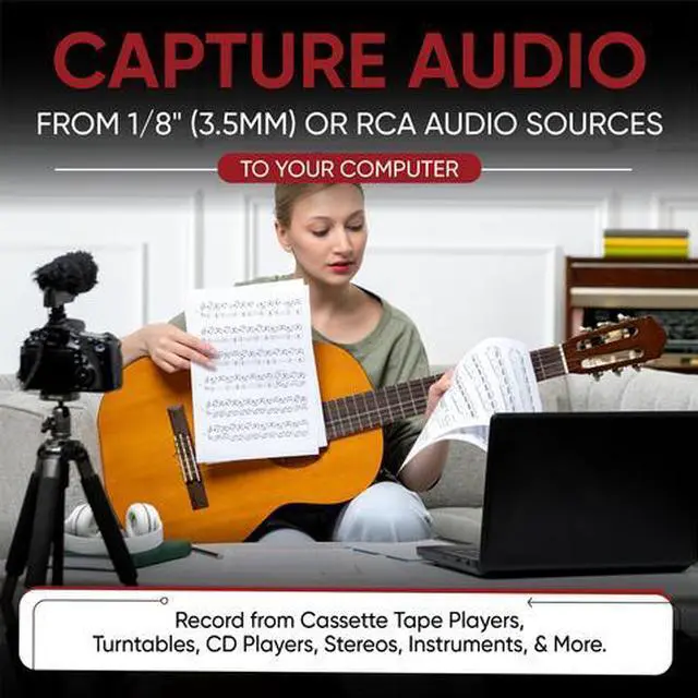 Alt view image 4 of 6 - ClearClick Audio to USB 2.0 (Second Generation) - Audio Capture & Live Streaming Device - Input 1/8" 3.5mm Aux AV RCA Audio & Music - USB-C Plug & Play