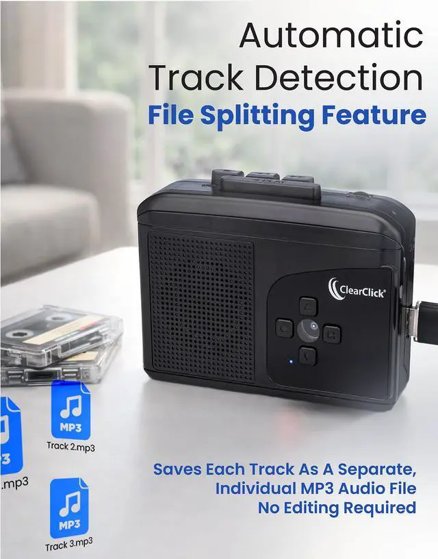 Alt view image 4 of 6 - ClearClick Cassette Tape to USB 2.0 (Second Generation) | Convert Cassette Tapes to Digital MP3 Audio Files on USB Flash Drive | File Splitting Feature | Instant Setup | 16 GB USB Drive Included