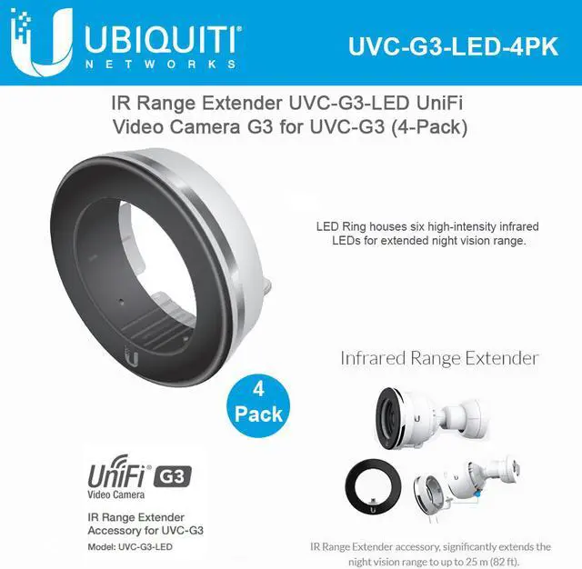 Main image of Ubiquiti Networks UVC-G3-LED UniFi Video Camera G3 IR Range Extender for UVC-G3 (4-Pack)