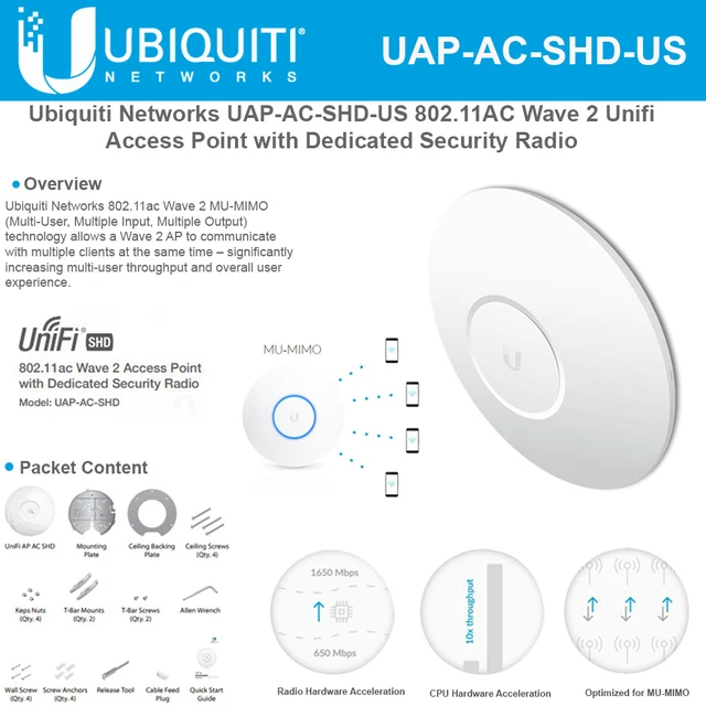 Alt view image 2 of 2 - UBIQUITI - US UAP-AC-SHD-US UNIFI WAVE2 AC AP SECURITY &