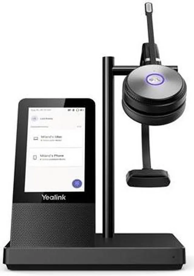 Alt view image 2 of 16 - Yealink WH66 Mono Teams 4.0 inch (480 x 800) capacitive touch screen Yealink Acoustic Shield Technology 2-ports USB 3.0 hub Wireless mobile phone charger Crystal speakerphone Supports busylight Teams