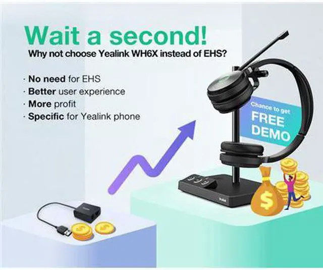 Alt view image 2 of 5 - Yealink - EHS40 - Wireless Headset Adapter for T58A/T57W/T54W/T53W/T53