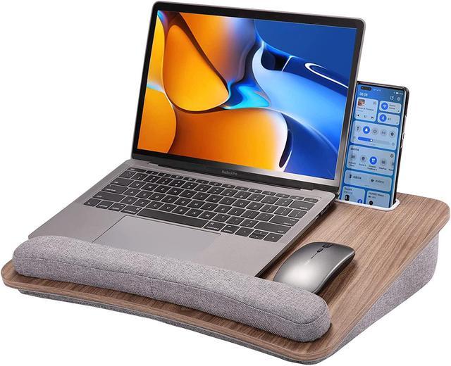 Lap Laptop Desk - Portable Lap Desk with Pillow Cushion, Fits up to 15.6  inch Laptop, with