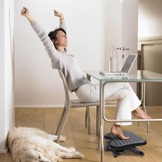  HUANUO Adjustable Under Desk Footrest, Foot Rest for Under Desk  at Work with Massage, Foot Stool Under Desk with 3 Height Position & 30  Degree Tilt Angle Adjustment for Home, Office 