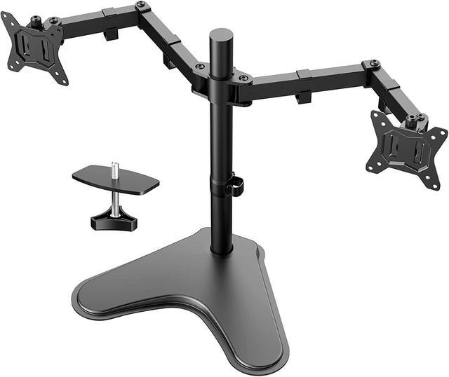 HUANUO 13-32 inch Dual Monitor Stand for Desk, Free Standing Monitor Stands  for 2 Monitors Holds 17.6lbs per Arm, Fully Adjustable Monitor Desk Mount