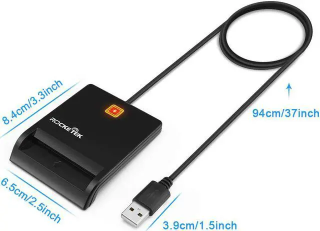 Alt view image 5 of 7 - CAC Smart Card Reader Rocketek DOD Military USB Common Access Card Reader, Compatible with Windows XP/Vista/7/8/10, Mac OS 10.6-10.10 and Linux