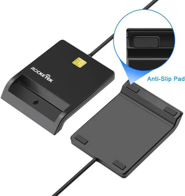 Alt view image 4 of 7 - CAC Smart Card Reader Rocketek DOD Military USB Common Access Card Reader, Compatible with Windows XP/Vista/7/8/10, Mac OS 10.6-10.10 and Linux