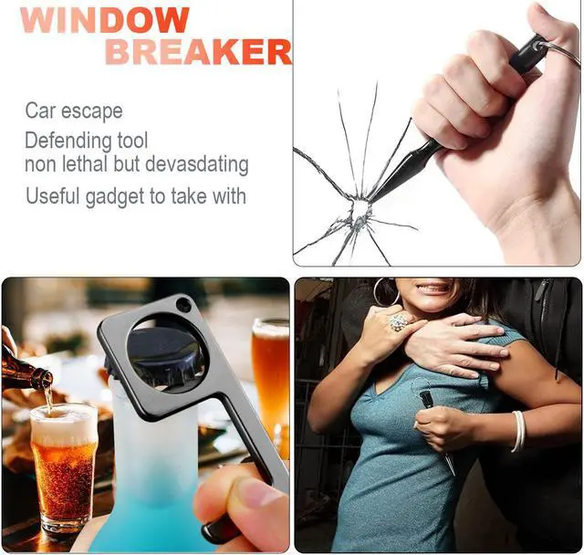 Alt view image 4 of 5 - Self Defense Keychain Set With Safe Sound Personal Alarm, Vegan Leather Safety Keychain Set for Women, Girls - Portable Self Protection Key Chain Defense