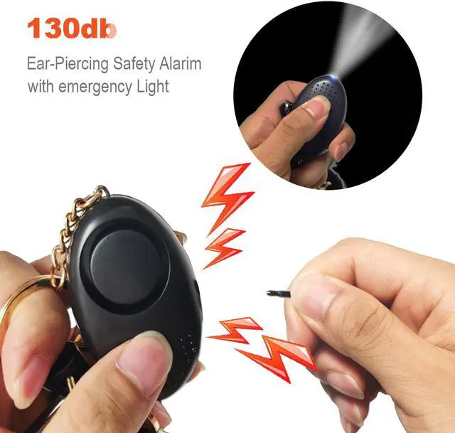 Alt view image 3 of 5 - Self Defense Keychain Set With Safe Sound Personal Alarm, Vegan Leather Safety Keychain Set for Women, Girls - Portable Self Protection Key Chain Defense