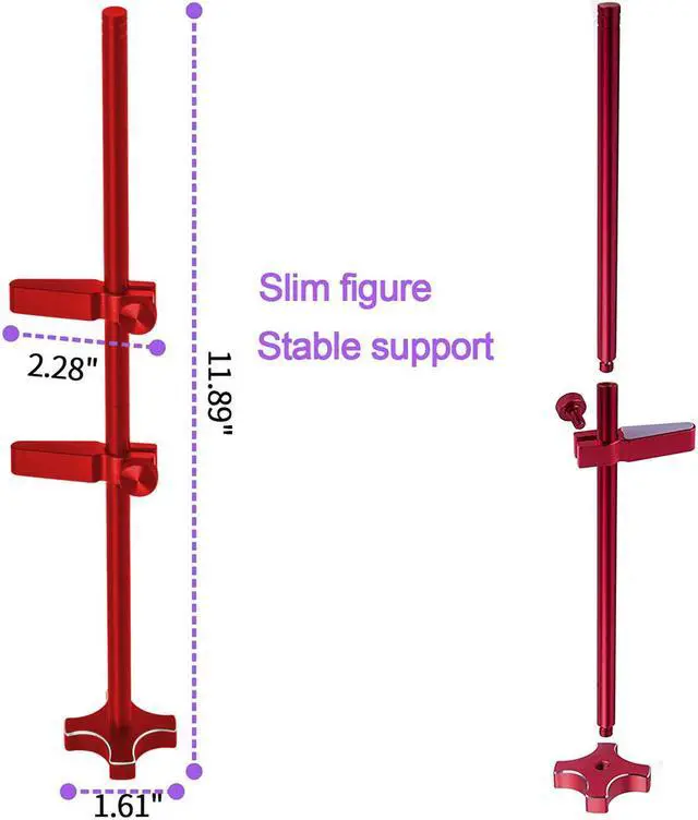 Alt view image 3 of 6 - Graphics Card GPU Brace Support Red, Video Card Sag Holder/Holster Bracket,Anodized Aerospace Aluminum, Adjustable for Single/Dual Slot Cards, Universal Graphics Card Stand
