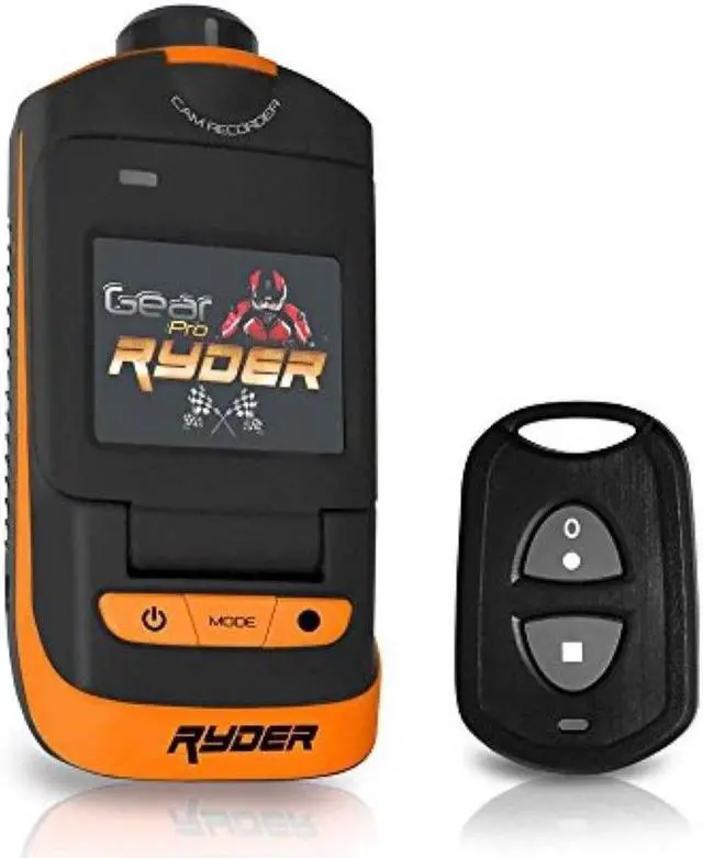 Alt view image 2 of 6 - ryder sports hd action camera  1080p mini camcorder 16 mp anti shaking cam 1.5" screen usb sd card hdmi battery  waterproof case usb cable remote handlebar helmet mount  gearpro gdv785or orange