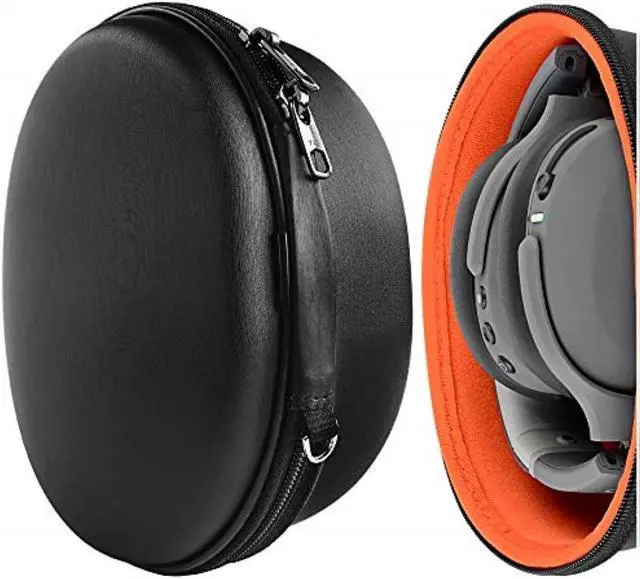 Alt view image 10 of 10 - headphones case for skullcandy crusher bluetooth wireless, sennheiser hd 4.30i, hd 4.30g, hd 4.20, hd 2.30, momentum 2.0, mm550x, hard shell carrying case/headset travel bag black pu
