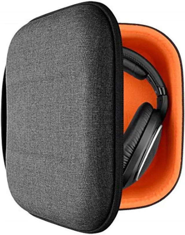 Alt view image 7 of 9 - Geekria Shield Headphones Case Compatible with Sennheiser HD400PRO, HD 560S, HD598, HD 599SE, HD280PRO, HD 600 Case,  Replacement Hard Shell Travel Carrying Bag with Cable Storage (Silver)