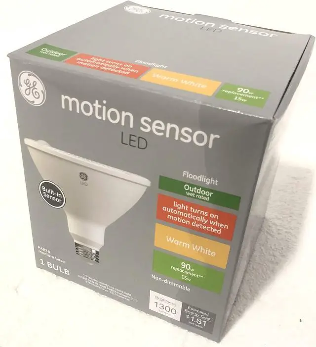 Alt view image 2 of 3 - Ge 45160 LED light Bulb with Motion Sensor 90 watt (Light Turns ON Automatically When Motion Detected) Warm White Outdoor Floodlight