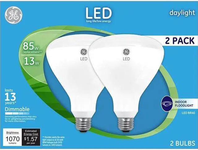 Main image of (pack of 4 bulbs) GE 92174 LED Dimmable flood BR40 5000K 85 watt equivalent using only 13 watts