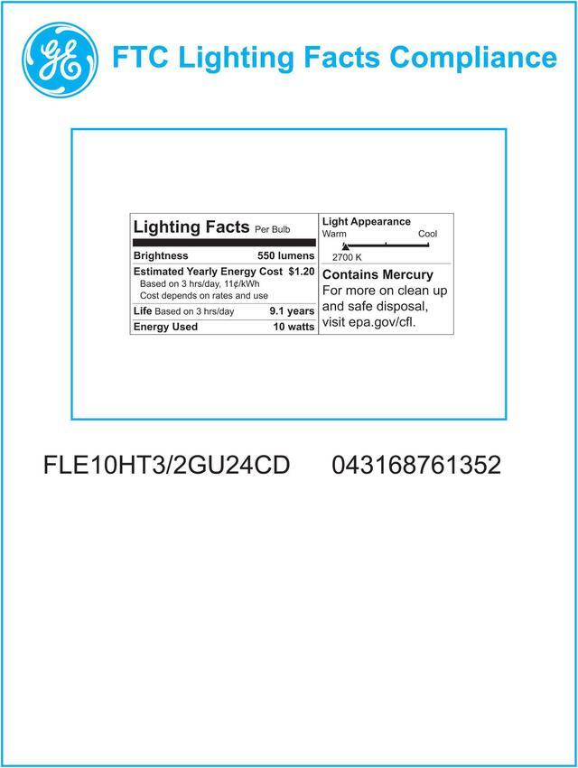 Alt view image 7 of 7 - GE 10W CFL GU24 Plug-In base Soft White Compact Fluorescent bulb