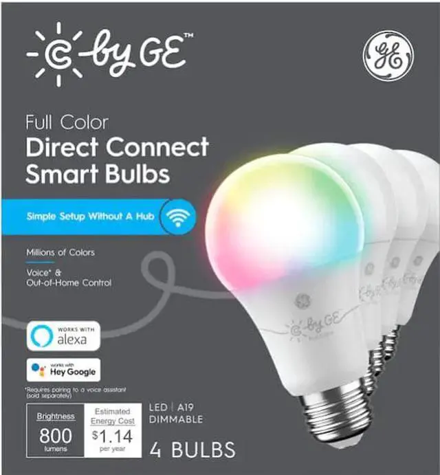 Alt view image 7 of 7 - C by GE 93128983 Full Color Direct Connect Smart Bulb (4 LED A19 Bulbs)