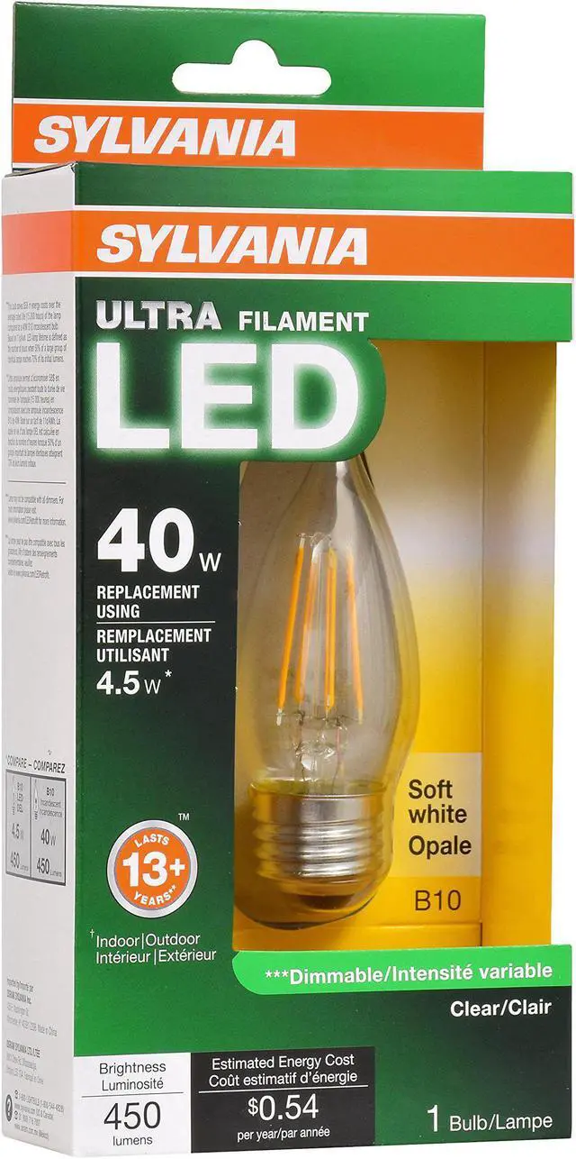 Alt view image 3 of 4 - (case of 5) SYLVANIA 79522 Led Ultra Filament 40 watt equivalent, 2700K Decorative LED light bulb