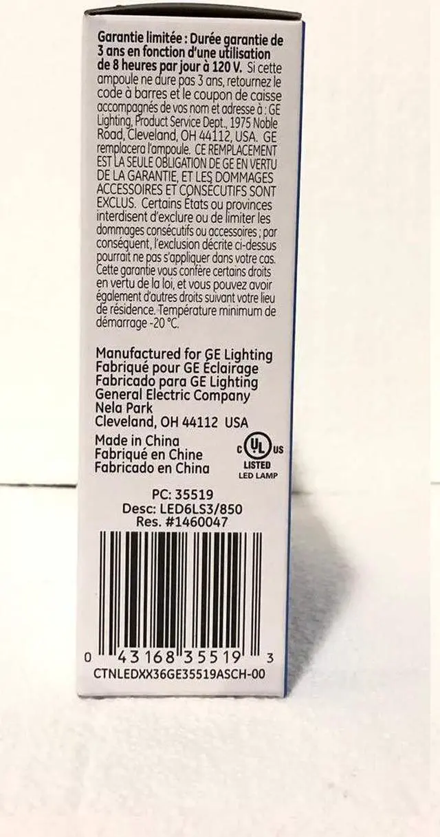 Alt view image 3 of 4 - GE 35519 bright stik LED Lamp 40 watt equivalent, E26 Medium Base, 5000K Daylight 450 Lumens (3 Pack)