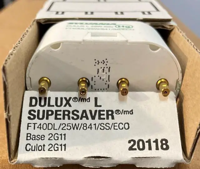 Alt view image 2 of 3 - SYLVANIA 20118 - FT40DL/25W/841/SS/ECO - 25 Watt - 4 Pin 2G11 Base - 4100K - CFL