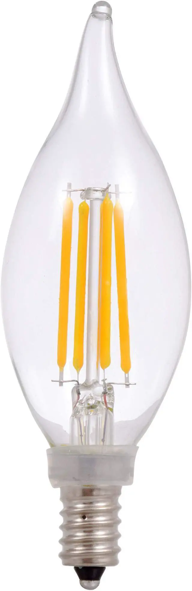 Alt view image 3 of 7 - SYLVANIA LED Light Bulb Decor, 60W B10 Soft White Candelabra Base, Dimmable, Clear, Candle Tip - 12 Pack (40206)