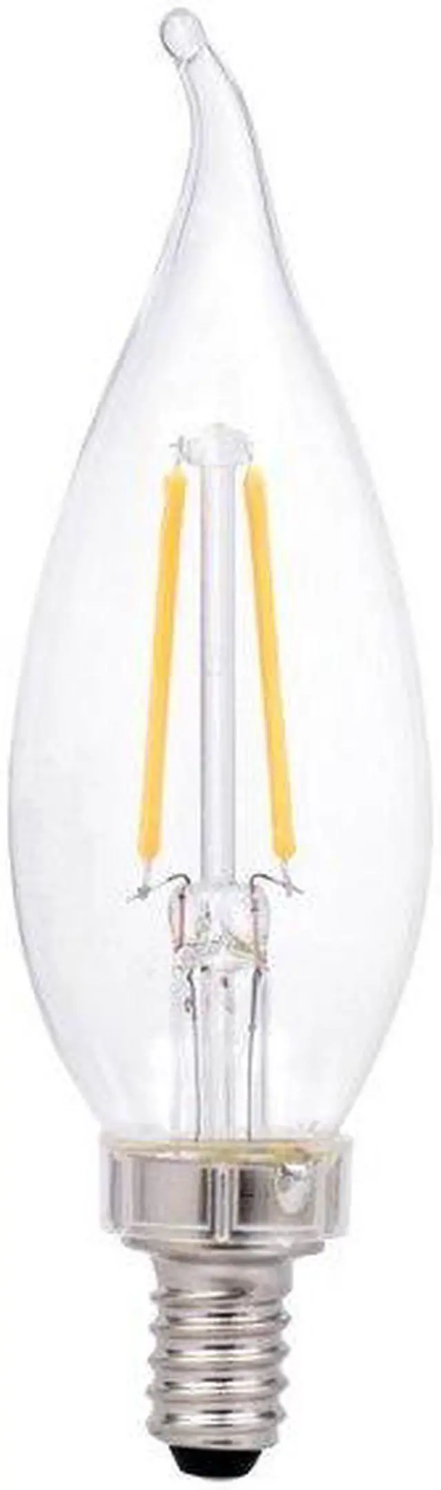 Alt view image 2 of 4 - (4 pack) Sylvania LED Candle Flame B10 Bent Tip, 25 watt equivalent, Dimmable, Candelabra Base Filament LED Light Bulb