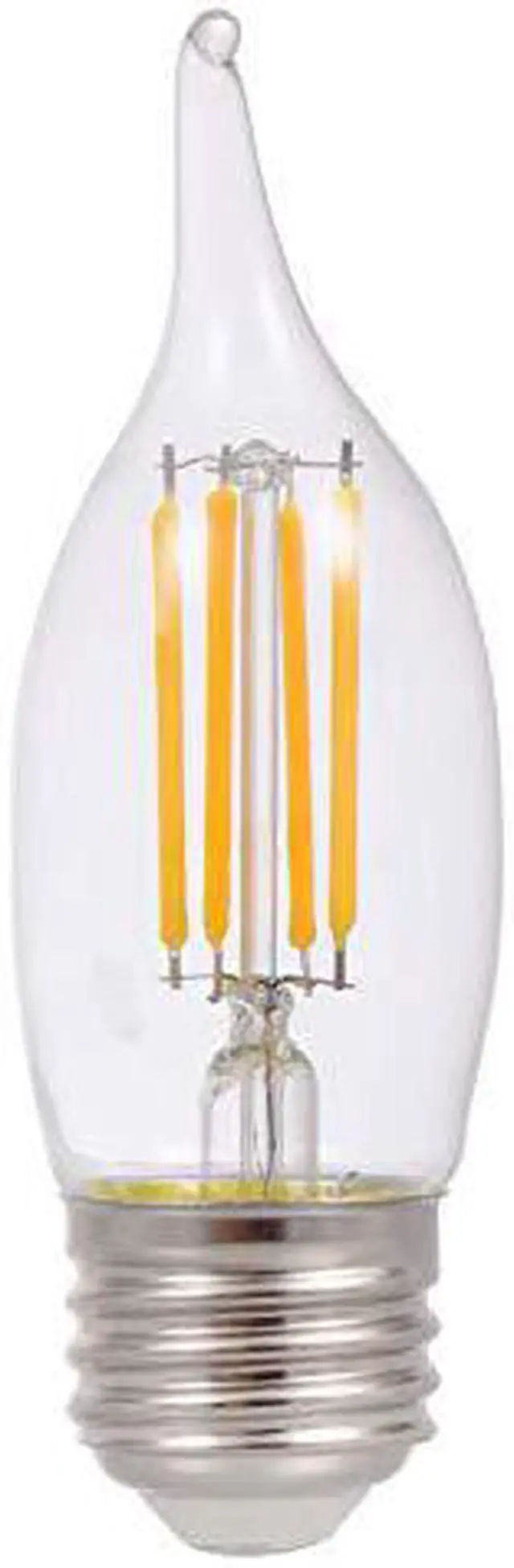 Alt view image 3 of 5 - SYLVANIA B10 High-Definition LED Light Bulb, 4W Equivalent, 13 Year, Bent Tip, Medium Base, 320 Lumens, 2700K, Soft White, Clear - 2 Pack (40184)