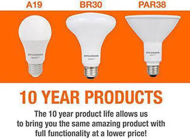 Alt view image 4 of 5 - SYLVANIA SMART 10W BR30 LED Light Bulb for SmartThings and Alexa, Dimmable, 10 Year, 800 Lumens, 2700K, Soft White - 1 Pack (74581)