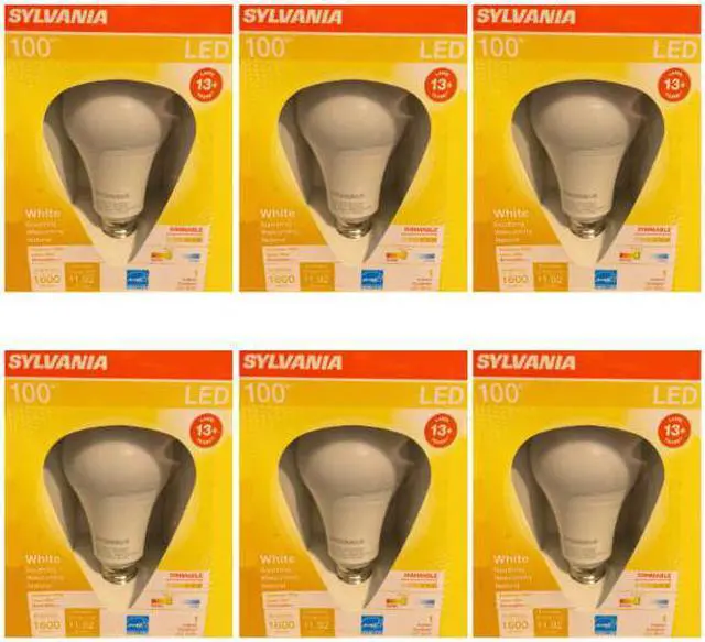 Main image of (6 bulbs) Sylvania 100 watt equivalent LED Light Bulb A21, Dimmable, Indoor Outdoor, 1600 Lumens of Brilliance, LED Light Bulb