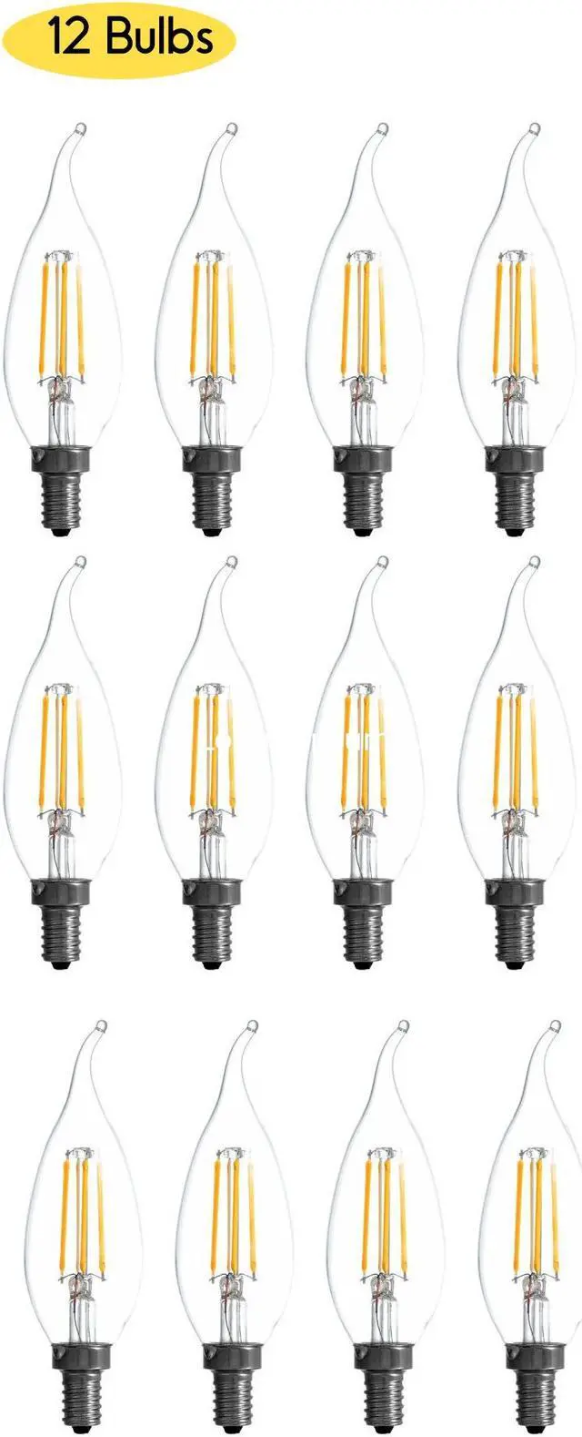 Alt view image 3 of 5 - (12 bulbs) Sylvania LED B10 light bulb, 25 watt equivalent, candelabra base, Dimmable, Soft white, 200 lumens