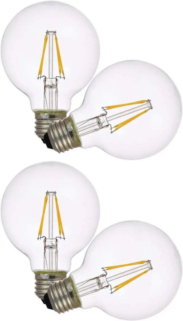 Alt view image 2 of 5 - (4 bulbs) Sylvania LED Globe G25, 60 watt equivalent, 500 Lumens, Clear, Dimmable, Soft White, Medium Base, LED Light Bulb