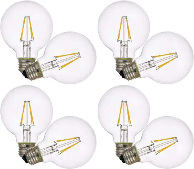 Alt view image 2 of 4 - (8 bulbs) Sylvania LED Globe G25, 60 watt equivalent, 500 Lumens, Clear, Dimmable, Soft White, Medium Base, LED Light Bulb