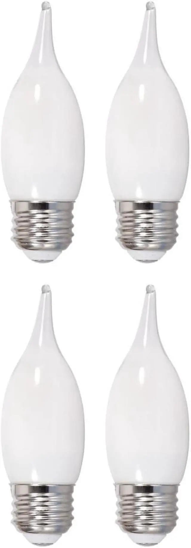 Alt view image 2 of 3 - (4 bulbs) Sylvania LED Chandelier Light Bulb, 25 watt, Soft White, Dimmable, Medium Base, B10 shape, Frosted