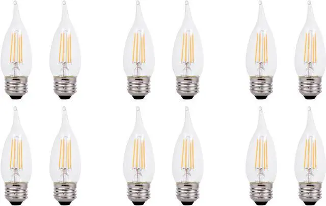 Alt view image 2 of 4 - (12 bulbs) Sylvania LED Chandelier Light Bulb, B10, Medium Base, 40 watt equivalent, Dimmable, Soft White LED Light Bulb