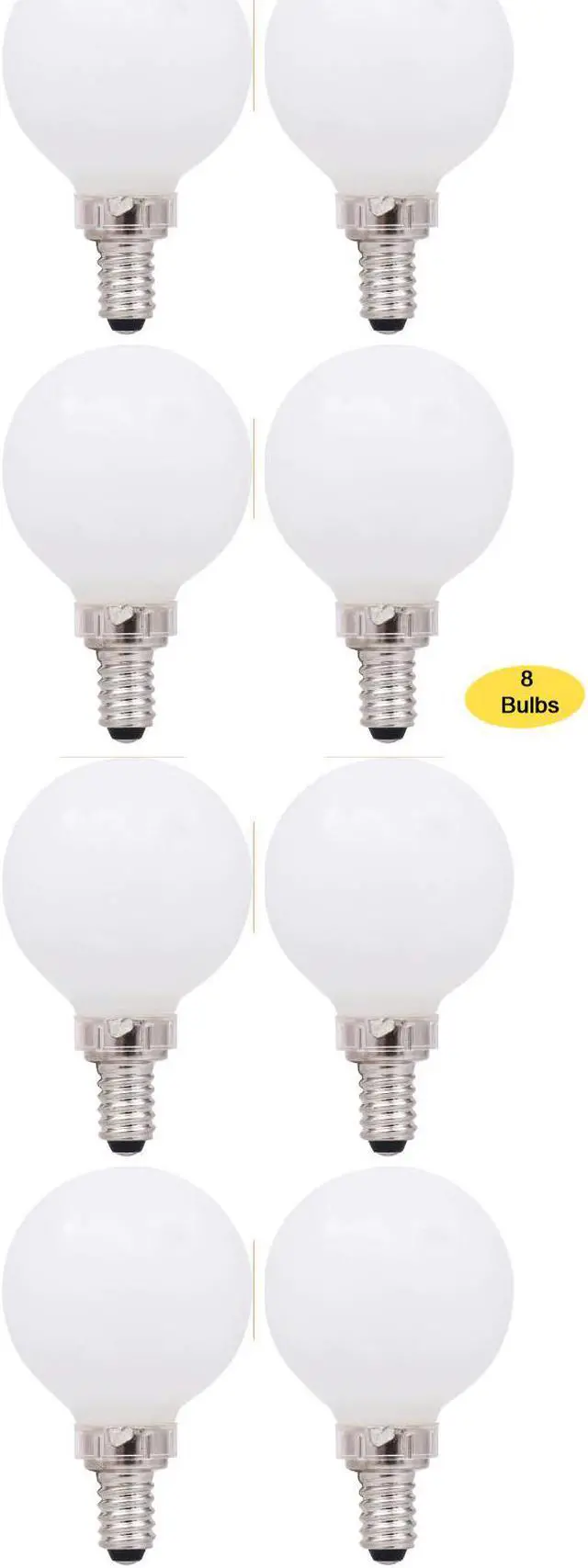 Alt view image 2 of 3 - (8 bulbs) Sylvania 40362 LED G16.5 Globe, 40 watt equivalent, Indoor Outdoor, Dimmable, Daylight, Candelabra Base, 350 Lumens LED Light Bulb