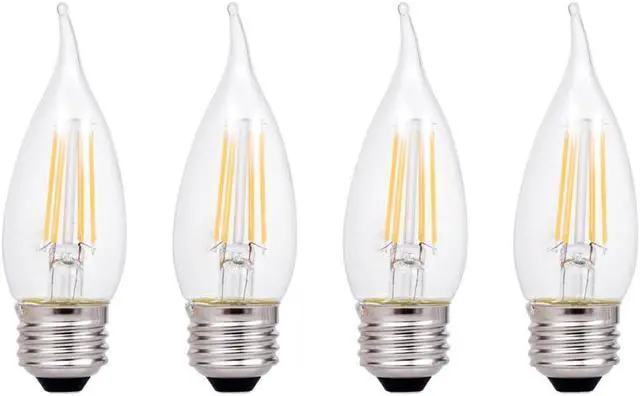 Alt view image 2 of 3 - (4 pack) Sylvania LED 25 watt equivalent, 200 lumens, Dimmable, Candle B10 shape, Soft White LED Light Bulb, medium base