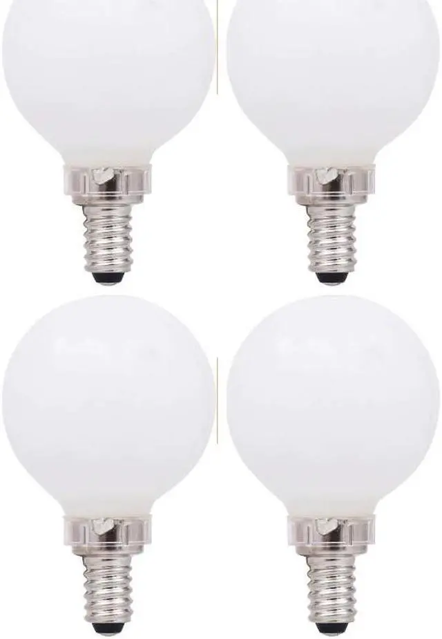 Alt view image 2 of 4 - (4 bulbs) Sylvania 40362 LED G16.5 Globe, 40 watt equivalent, Indoor Outdoor, Dimmable, Daylight, Candelabra Base, 350 Lumens LED Light Bulb