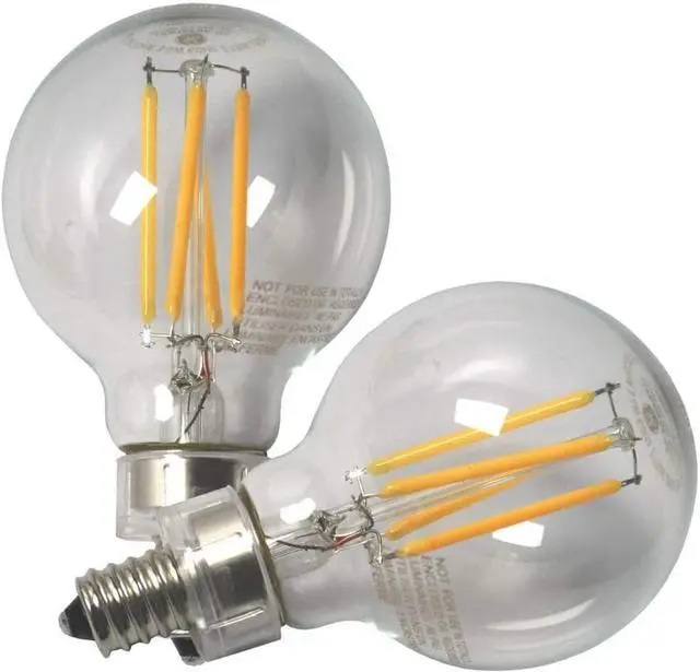 Alt view image 6 of 6 - GE Lighting 28297 Decorative Globe LED Light Bulbs, Candelabra Base, Soft White, Clear, 250 Lumens, 3.5-Wat - Quantity 1