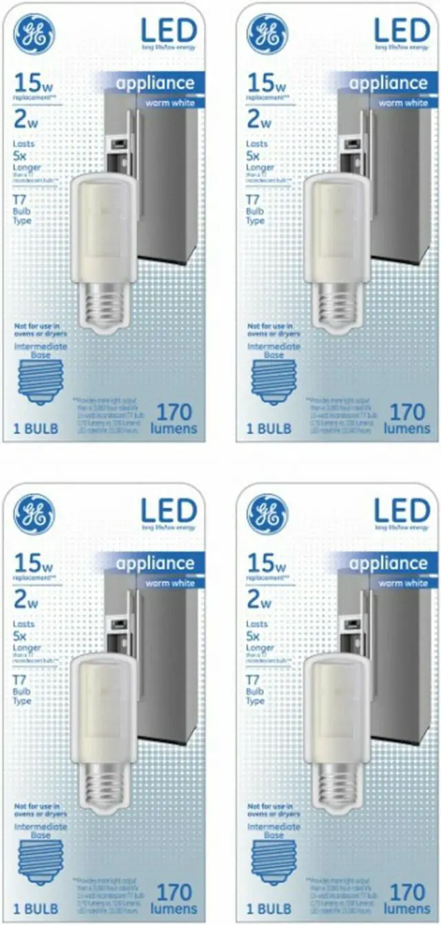 Main image of (case of 4) GE 29039 LED2T7 E17 -OT  LED light bulb, T7 shape, warm white, 15 watt equivalent, LED appliance bulb